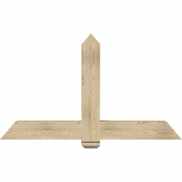 Ekena Millwork Eugene Rough Sawn Timber Gable Bracket, Douglas Fir, 60"W x 35"H x 6"D x 6"F, 14/12 Pitch GBW060X35X0606EUG00RDF - main